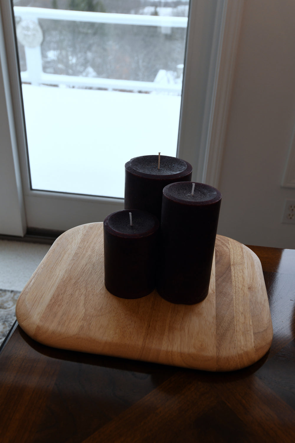 Mottled Pillar Candles - Coffee Bean