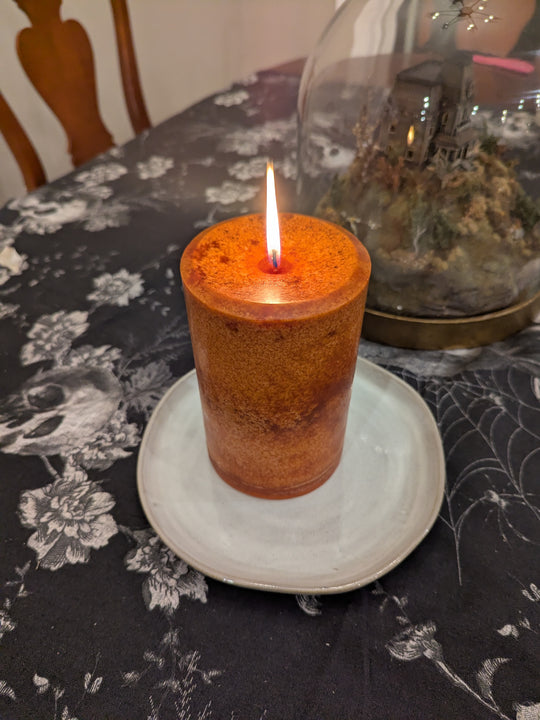 Mottled Pillar Candles - Blue Spruce